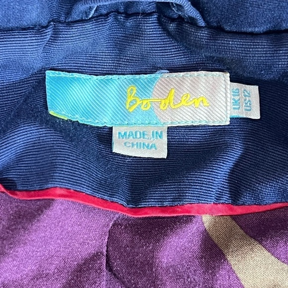 BODEN US12 Moto Utility Cotton Button Front Full Zip Padstow Navy Jacket Coat - Picture 7 of 12